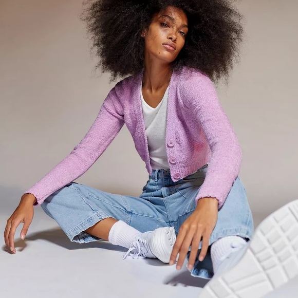 Urban Outfitters Dina Cardigan NWOT Size XS - Violet - Picture 4 of 8